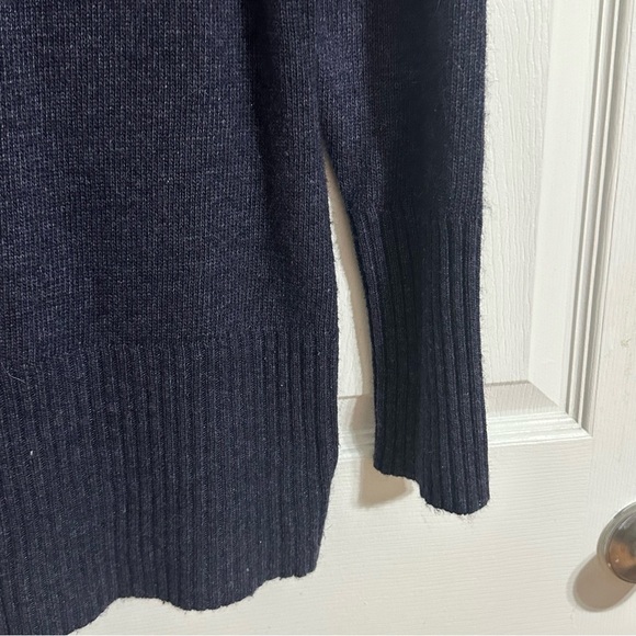 Fenn Wright Manson Women’s Cowl Neck Sweater M Navy Ribbed Angora Wool Blend - Picture 4 of 8